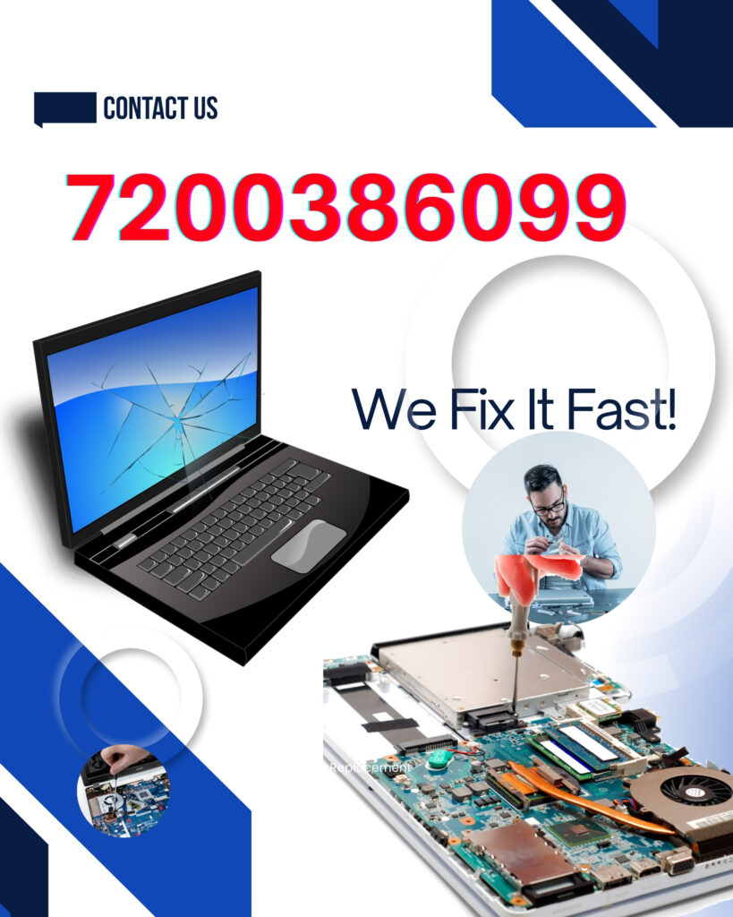 Blue and White Modern Laptop Repair Instagram Post (1)